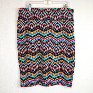 LULAROE CASSIE PENCIL SKIRT SIZE XL MULTICOLOR